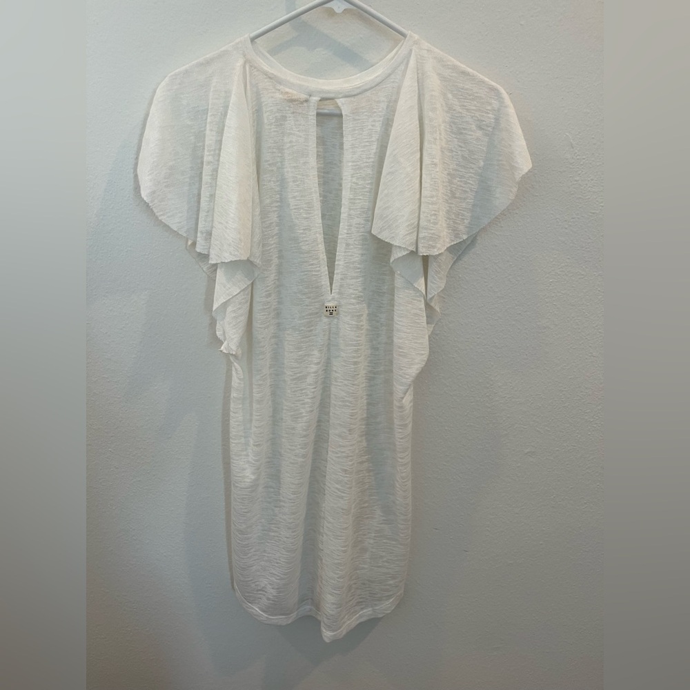 Billabong White Knit top keyhole front